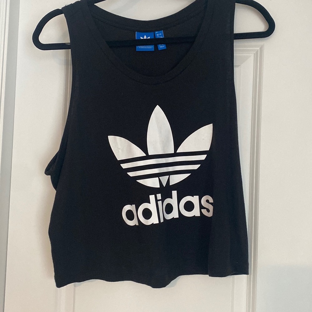 Black adidas crop tank